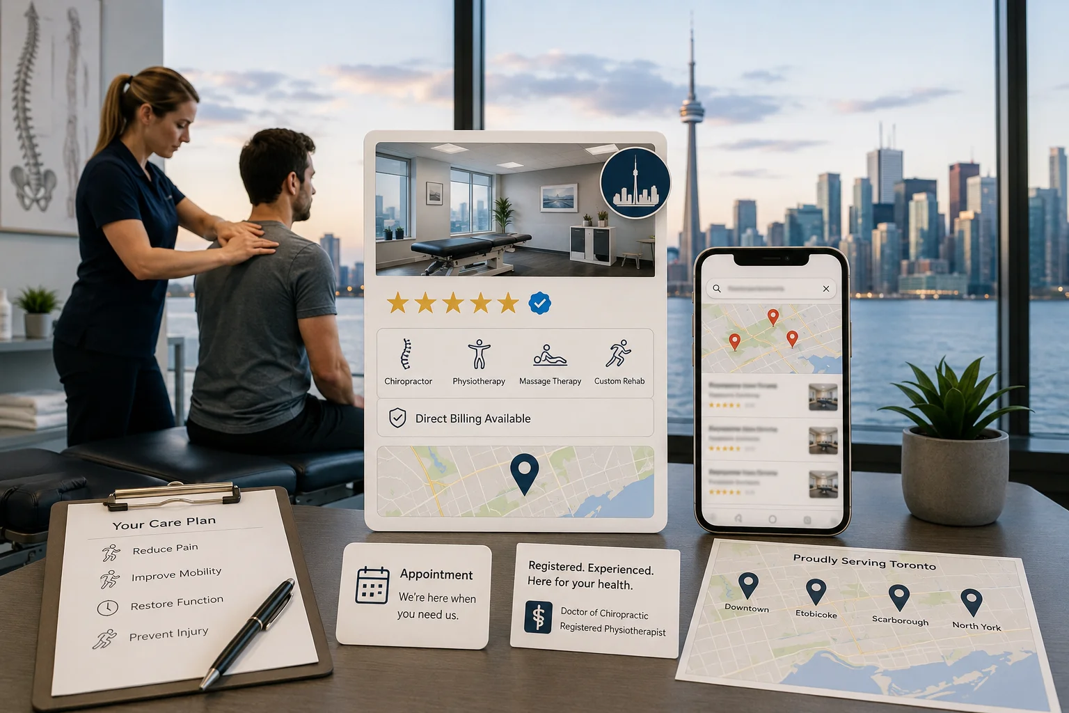 Local SEO for Toronto Chiropractors and Physiotherapists: Ranking Across Downtown, Etobicoke, and Scarborough