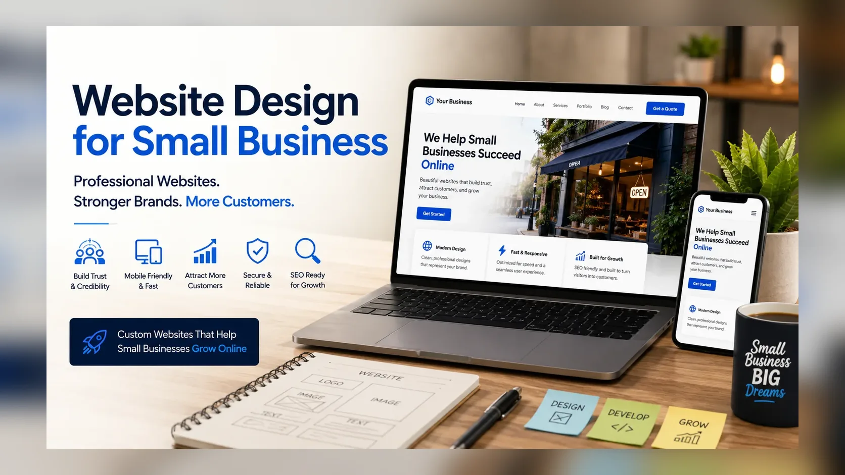 Website Design for Small Business: Costs, Platforms, Features & How to Choose the Right Option